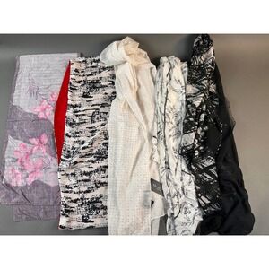 Marcus New York &‎ Unbranded Scarf Lot 5pc Floral Metallic Abstract Infinity